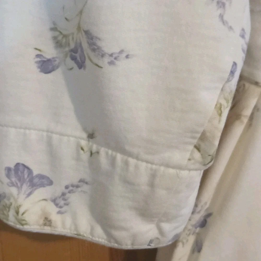 Vintage 1990s Crabtree & Evelyn Freesia Botanical Floral Cotton Robe  Sz S